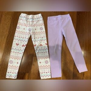 Patterned and Lavender Kids Leggings Set